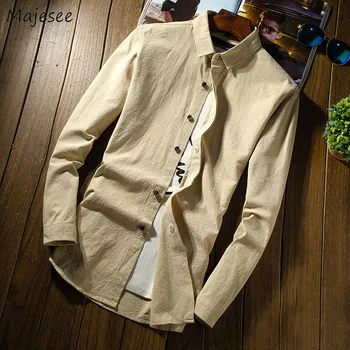 

Shirts Men Plaid Retro Single Breasted Leisure Slim Simple All-match Korean Style Daily Shirt Mens Soft Pockets Clothing Chic