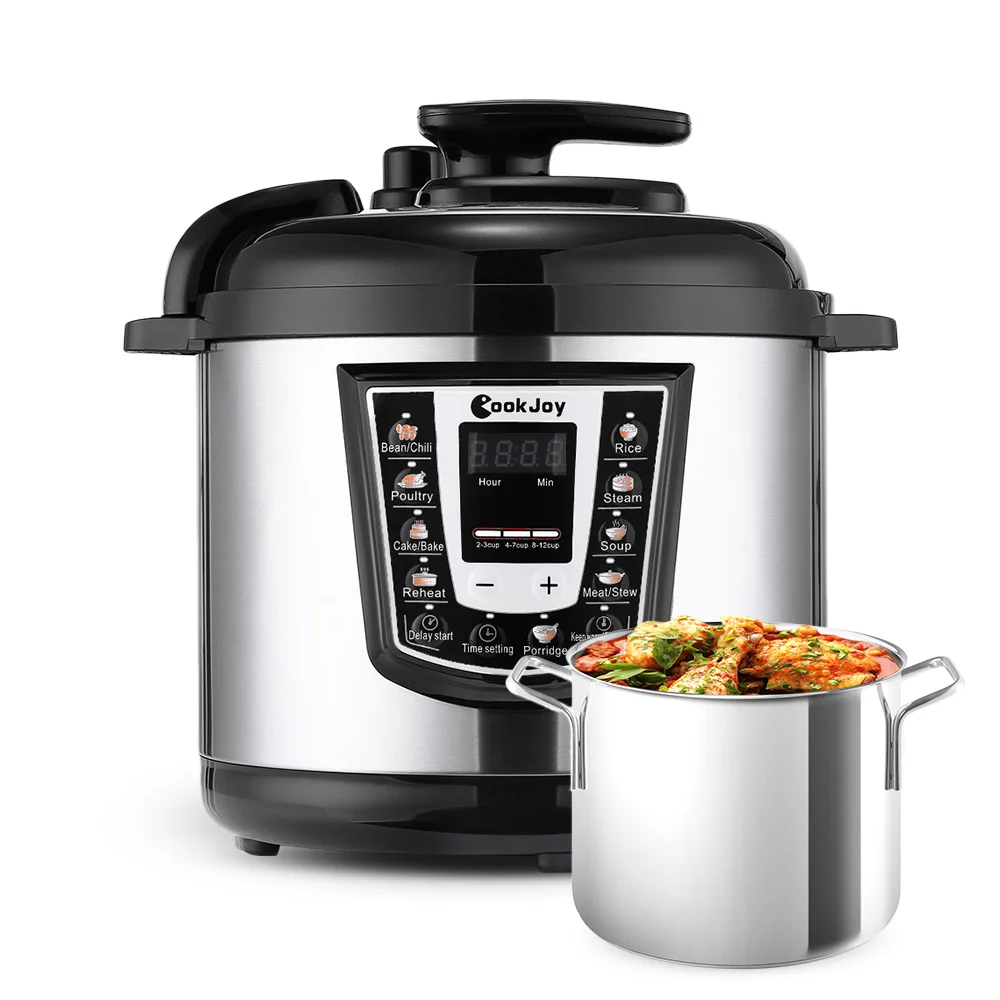

COOKJOY YBW60 - 100H Multipurpose Electric Pressure Cooker 1000W 6L Digital LED Display Rice, Soup, Meat Pressure Cooker
