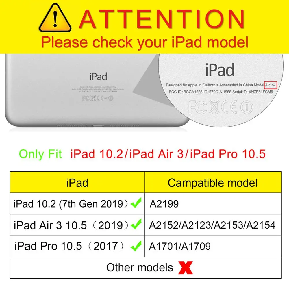 Складной флип-чехол из искусственной кожи для нового iPad 10,2 7th Generation Funda Магнитный смарт-чехол-подставка для iPad Air Pro 10,5 дюймов