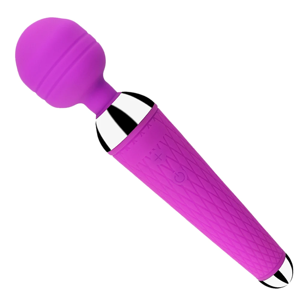 10 Modes Powerful Vibrating Women Sex USB Charge AV Magic Wand Adults Sex Toys - Purple
