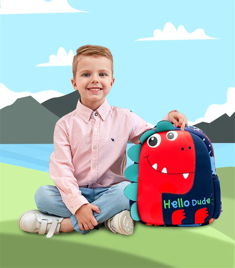 Дети Малыш динозавр рюкзак ребенок милый зоопарк Водонепроницаемый 3D мультфильм Sidesick сумка для дошкольников до детского сада малыша