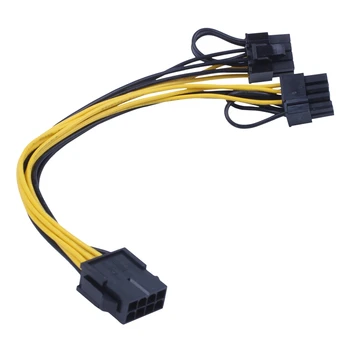 

CPU 8pin to Ies Video Card Double PCI-E 8Pin(6Pin+2Pin)Power Supply Cable, Splitter PCI Express PC Power Cable for Ies Car