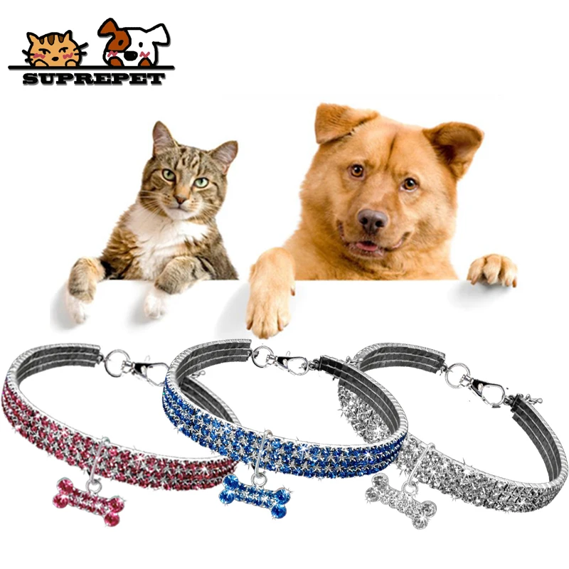 SUPREPET кошка собака котенок Кристалл Алмаз ошейник животное ожерелье яркие кости