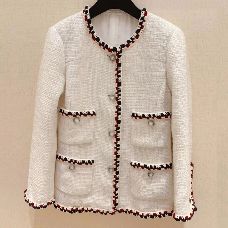 Women Fashion wool Jacket High Quality Elegant party Long Sleeve Coat for Women new Women Single Breasted jacket