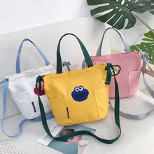 Стиль, женская Холщовая Сумка, модная повседневная сумка на плечо в Корейском стиле, трендовая универсальная сумка на плечо, женская сумка Buc