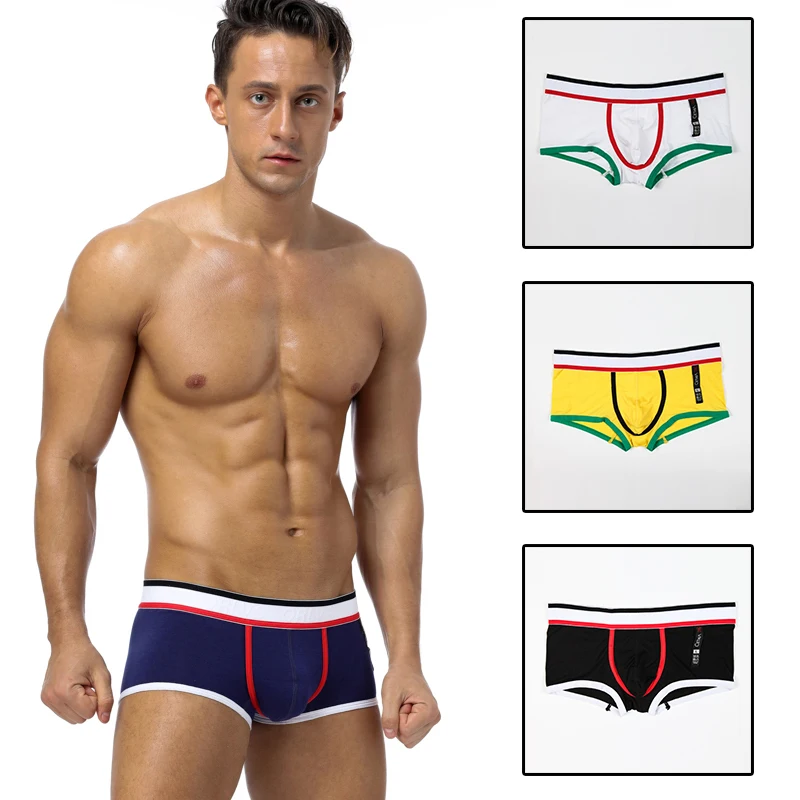 Трусы боксеры мужские эластичные пикантное нижнее белье с заниженной талией