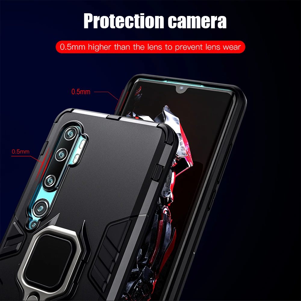 Durable Shockproof Armor Phone Case with Car Ring Holder - KEYSION
