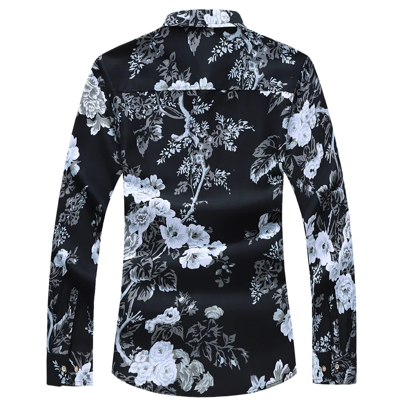 2019 Autumn Spring Clothes Shirt Men Long Sleeves Big Size M-5XL 6XL 7XL Print Hawaiian Beach Casual Floral Shirt For Man