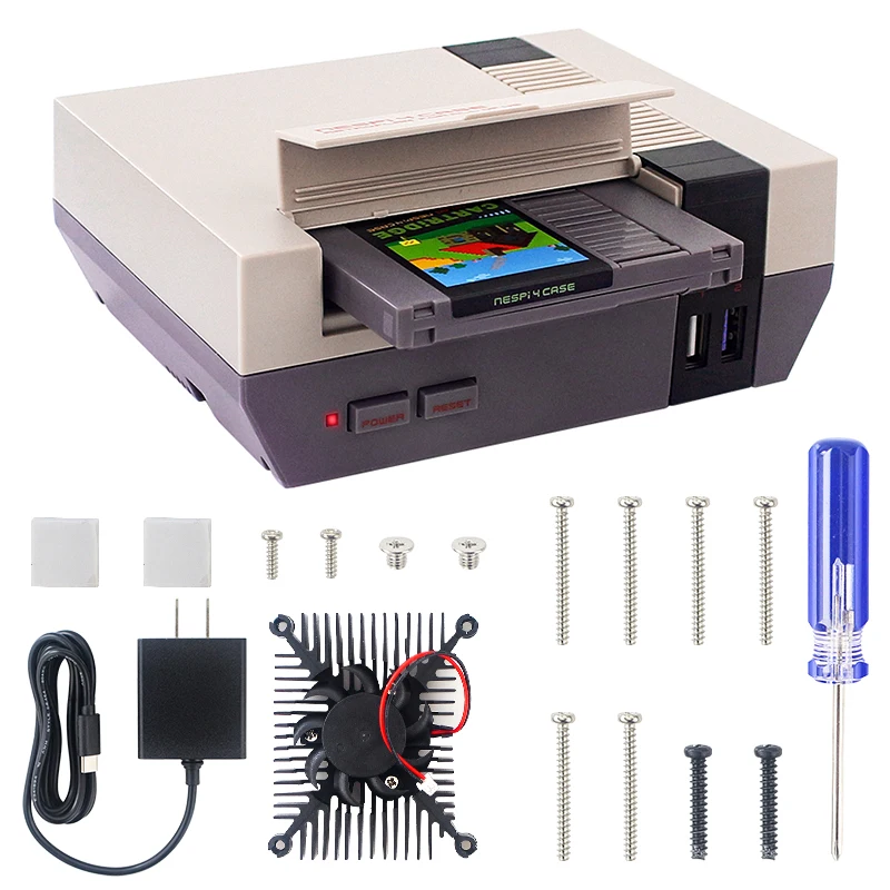 Чехол Retroflag NESPi 4 для Raspberry Pi с корпусом SSD/охлаждающим вентилятором/адаптером