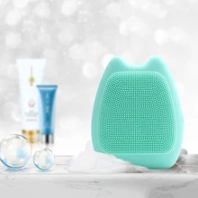 Силиконовая Очищающая щетка для лица с милым котом, контроль над маслом, удаление черных точек, сужение пор, электрическая щетка для мытья лица