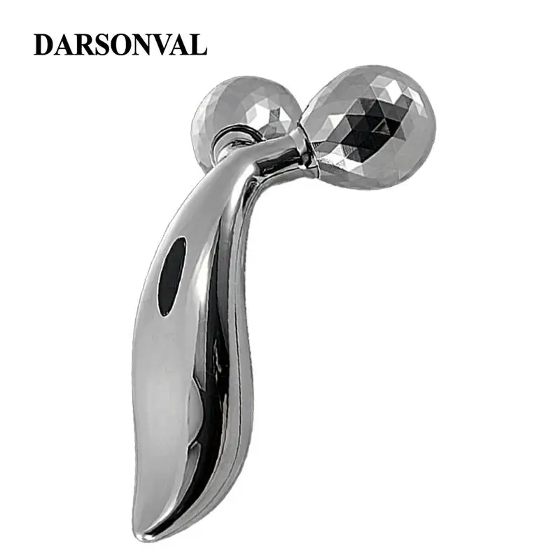  DARSONVAL 3D Face Roller Massager 360Rotate Silver Thin Face Full Body Shape Lifting Wrinkle Remove