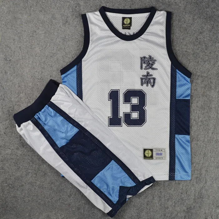 Slam Dunk Ryonan High School No.13 Kicchou Fukuda Cosplay Vest & Shorts SD Basketball Jersey Sets | Тематическая одежда и