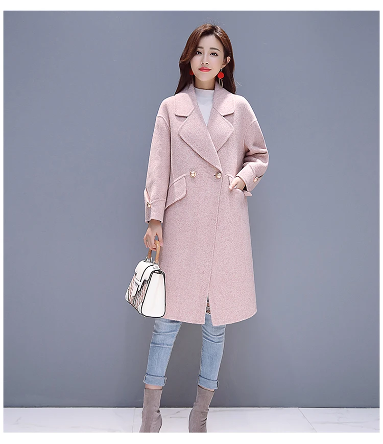 YuooMuoo Good Quality Comfy Europe Style Autumn Winter Women Coat Fashion Buttons Jacket Female Long Sleeve Wool Blend Jacket