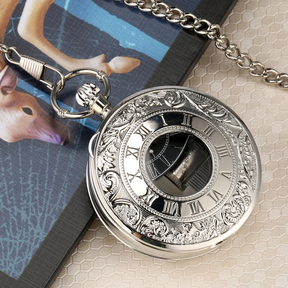 Classic Men'S Silver Music Pocket Watch Women'S Personalized Roman