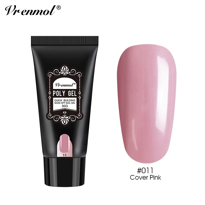cover pink Vrenmol 30 г дизайн ногтей прозрачный камуфляж цвет поли гель для наращивания ногтей кристалл поли гель для наращивания ногтей Маникюрный Инструмент - Цвет: cover pink