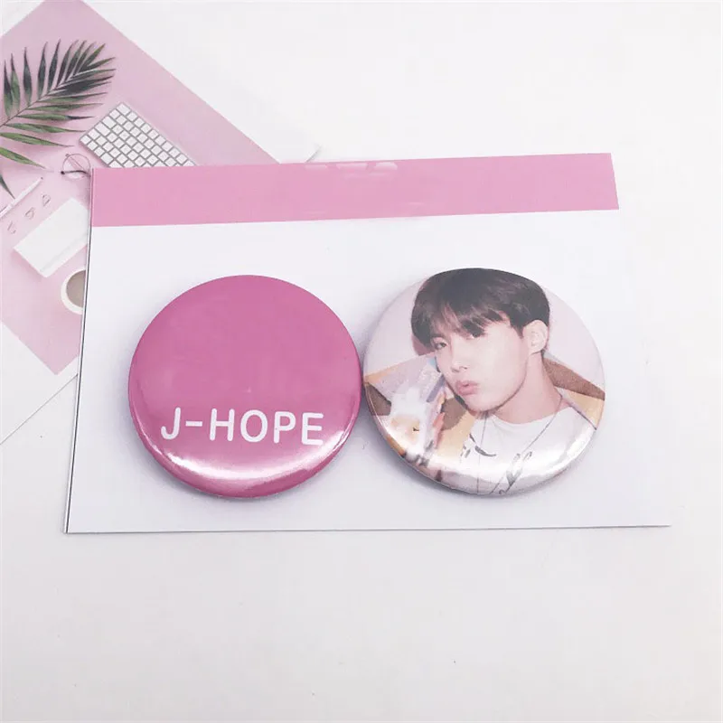58 мм 2 шт./компл. kpop Bangtan Boys карта души Persona Цзиминь Джин SUGA J-HOPE, броши на булавке для сумки, бейджи FH204 - Окраска металла: J-HOPE