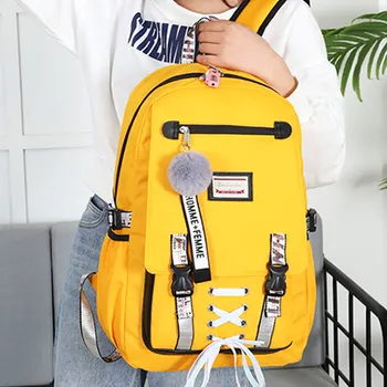 

Laptop Backpack Both Shoulders Leisure Bag USB Charging Fashion School Bag Waterproof Anti Theft Travel Backpack Nylon with Lock