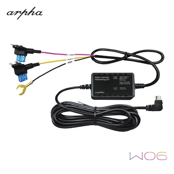 

Arpha W06 Mini USB Hardwire Kit 12/24V to 5V DVR Power Adapter Cable for arpha W03 Dash Cam Low Voltage Protection