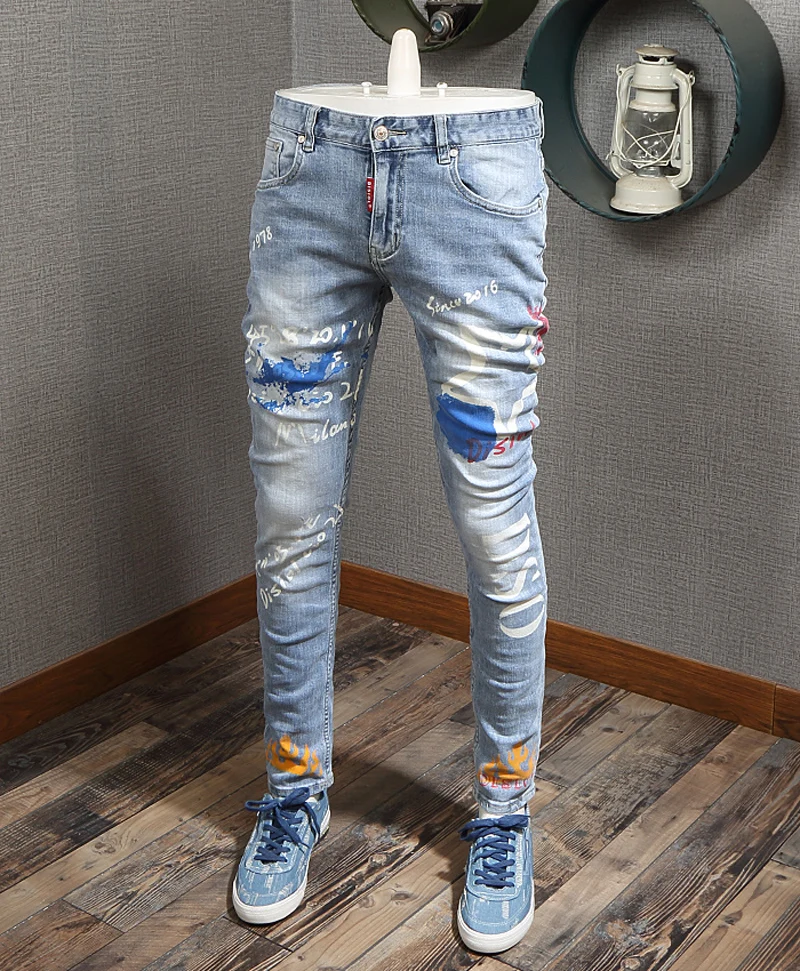 American Streetwear Fashion Men Jeans 