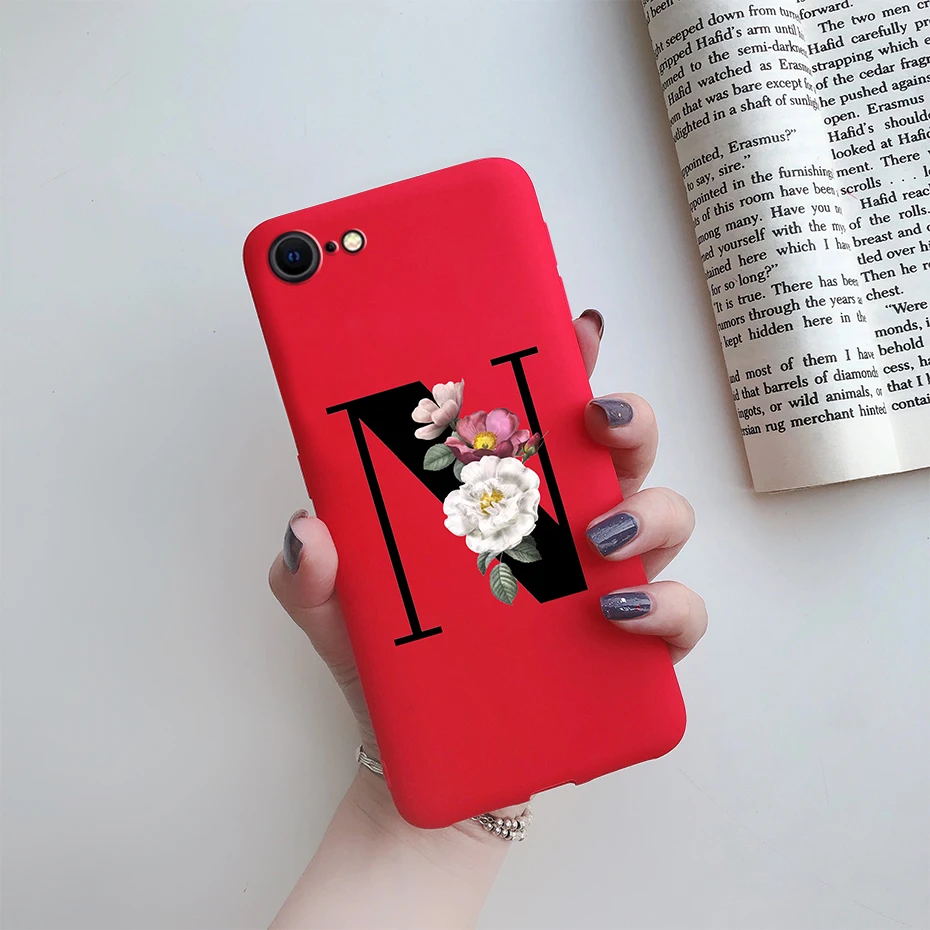 Alphabet Flower Silicone Phone Case – Soft, Stylish Bumper Cover