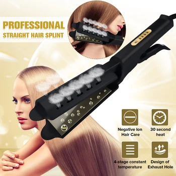 

Women Professional Steam Hair Straightener Four-gear Hair Flat Iron Ceramic Heating Plate Hair Straightening Iron Styling Tool