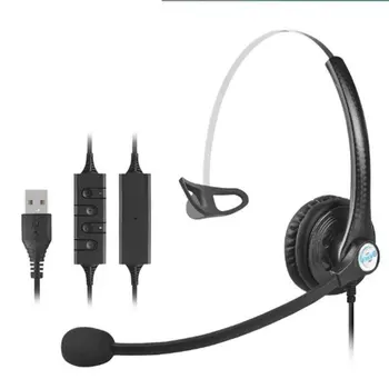 

USB Earphones Handsfree Headphones With Mic Headset Noise Cancelling Adjustable Call For Gaming headset Computer Business Gamer