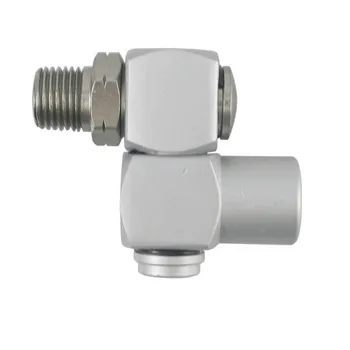 

1/4" Pneumatic Part Universal 360 Swivel Air Hose Connector Adapter Flow Aluminum Alloy Tool