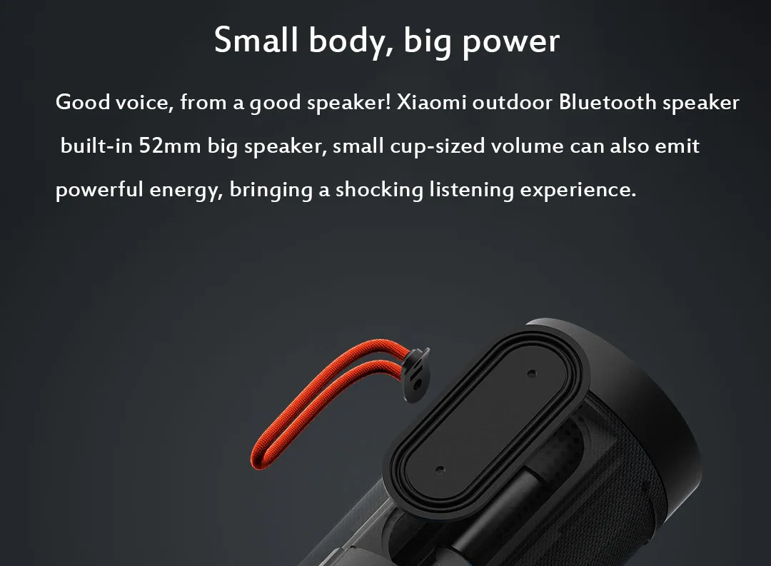 Xiaomi Bluetooth наружный динамик Bluetooth 5,0 IP55 водонепроницаемый пылезащитный тип C перезаряжаемый беспроводной переносной динамик