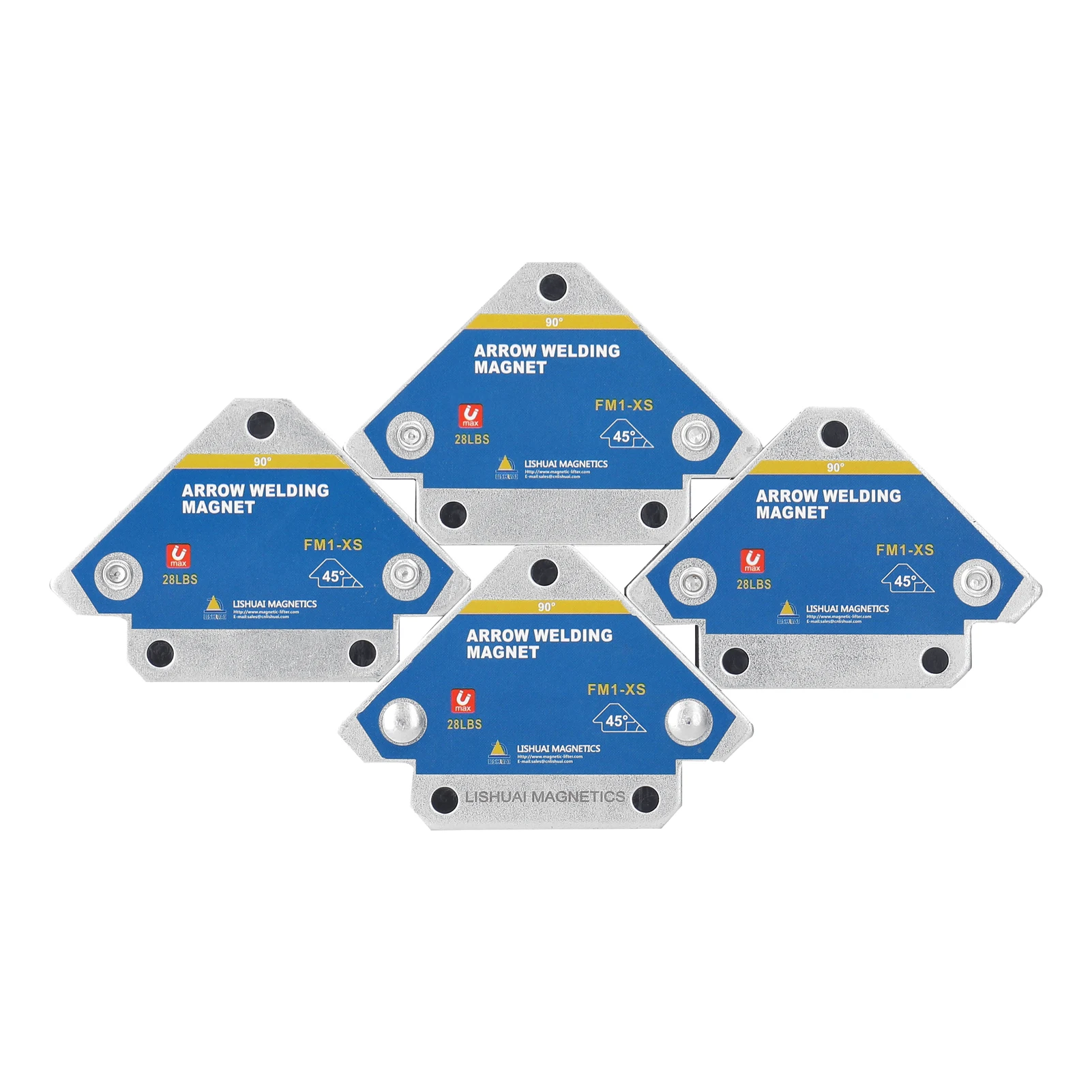 FM1-XS Magnetic Welding Fixer Holders 45&deg; 90&deg; 135&deg; Multi-angle Magnet Weld Fixer Positioner Ferrite Auxiliary Locator Tools 4pcs