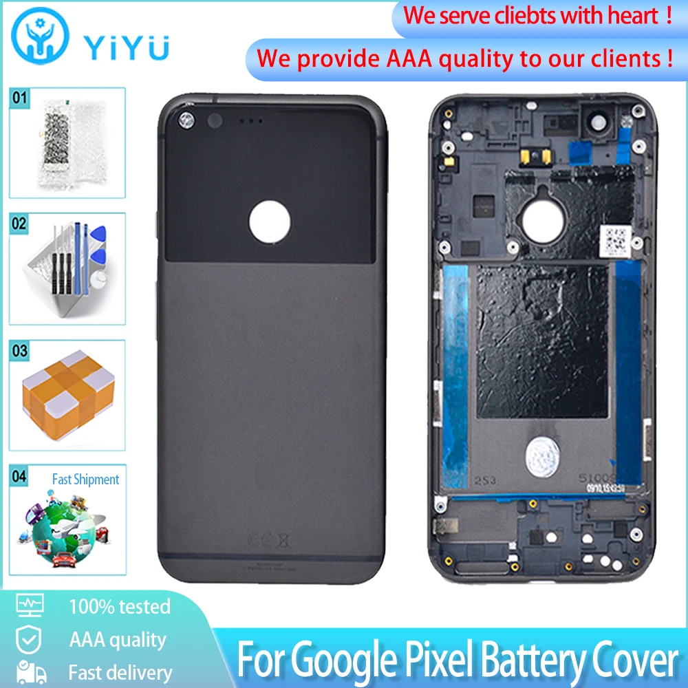 5.0&quot Original Back Battery Cover For Google Pixel Housing Rear Door Case Replacement Parts Free Tools | Мобильные телефоны и