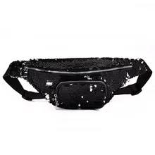 Модный Портативный Регулируемый ремень сумка-пояс на молнии с застежкой Блестящий блестящий чехол для ключей кошелек для фестиваля свиданий и путешествий поясная сумка