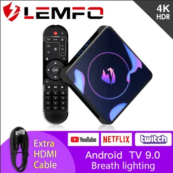 

LEMFO TV Box Android 9.0 LET1 Newest Set Top Box DDR3 2.4G/5G WiFi HDMI2.0a 4G RAM 64G ROM Google Youtube Netflix IPTV Smart Box
