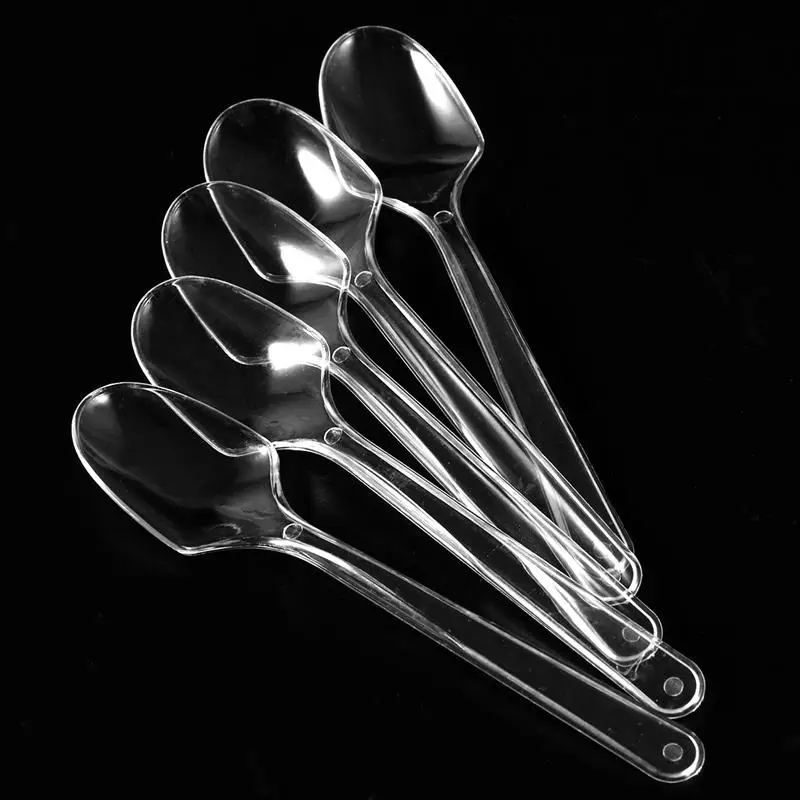 100 PCS Mini Transparent Plastic Spoons Disposable Flatware Spoons For Jelly Ice Cream Dessert Appetizer Disposable Spoon