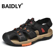 Высококачественные мужские сандалии; сандалии из натуральной кожи; летняя повседневная обувь; мужские пляжные сандалии в римском стиле; Sandalias De Hombre De Cuero