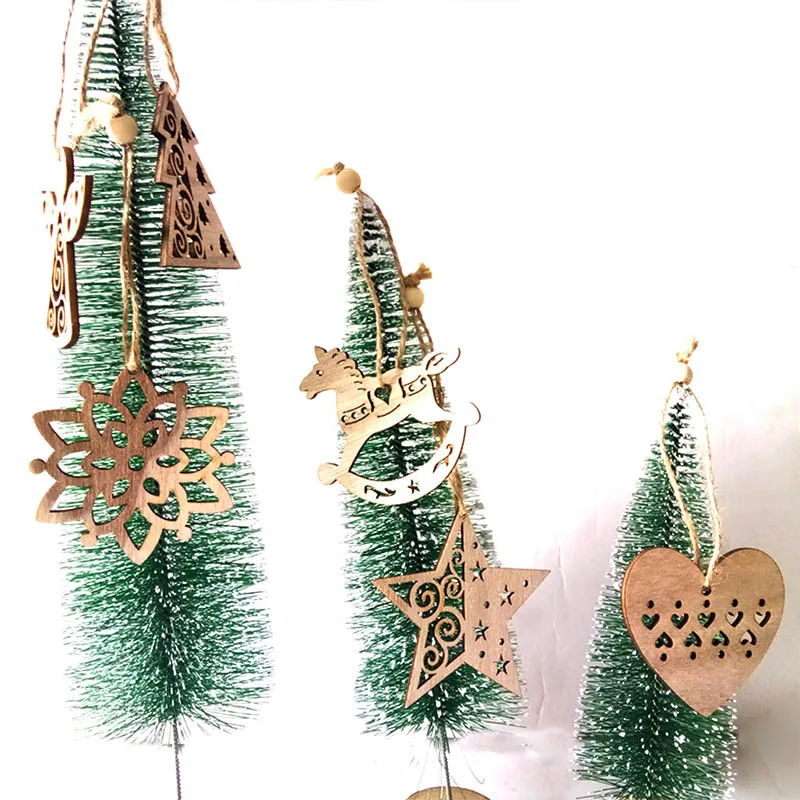 6 шт полые домашний орнамент с рождественской елкой украшения для рождественской вечеринки DIY деревянные поделки РОЖДЕСТВЕНСКИЕ подвесные орнаменты детский подарок
