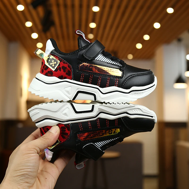 Kids Sneakers Leather Running Shoes Boys Children's Sports Shoes Fashion Student Child Girls Leisure shoe SYY015