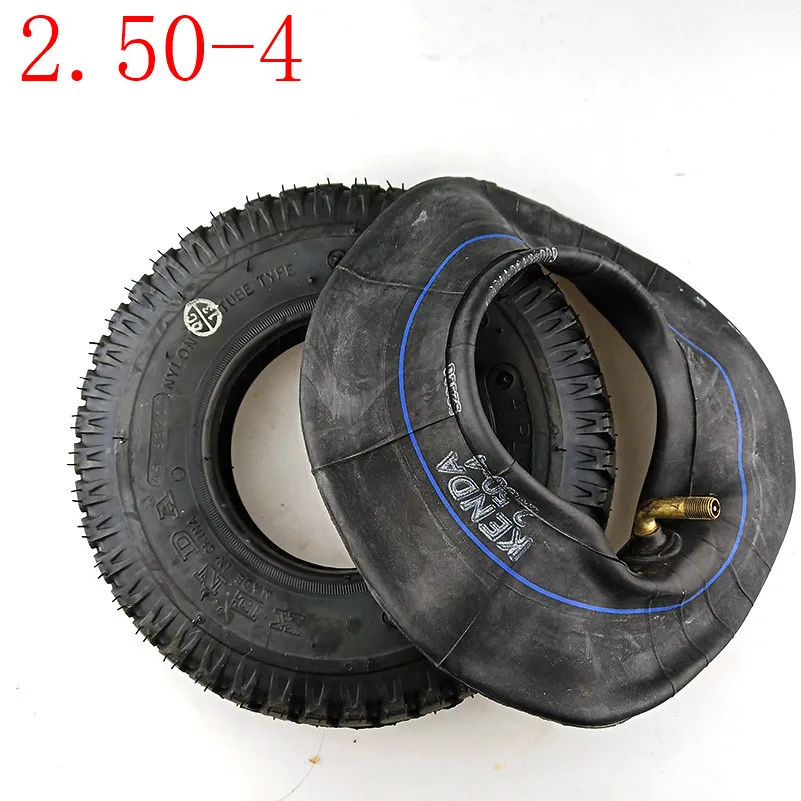 inner and outer tire Высокая производительность мотоцикла части шины внутренняя труба 2,50-4 шины и трубки для электрического газа скутер инвалидной коляски колеса - Цвет: inner and outer tire