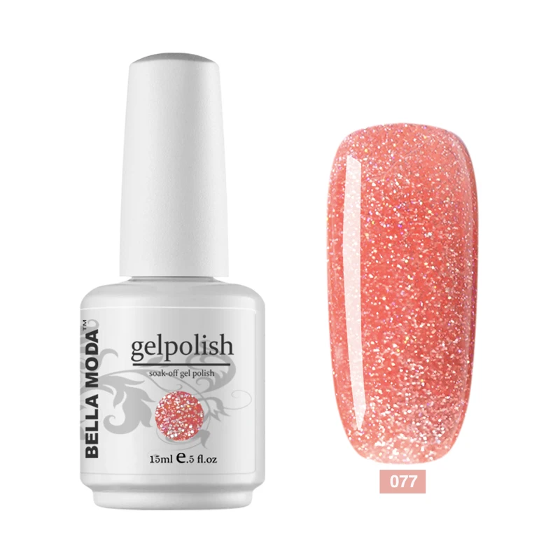 077 BELLA MODA 15 мл серия Bling color Soak Off УФ-гель для ногтей лак гель лак для ногтей - Цвет: 077