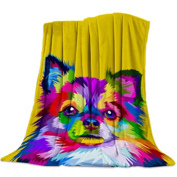 

Portable Soft Blanket Animal Dog Geometric Simple Throw Blanket Warm Sofa Bed Sheets Christmas Decorations For Home Blankets