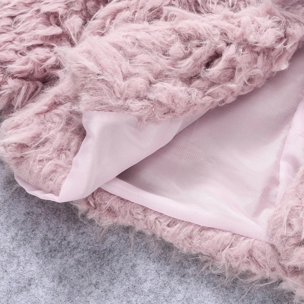 Toddler Kids Baby Girl Winter Fleece Faux Fur Warm Cardigan Coat Outwear Tops