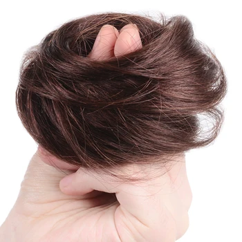 

Bybrbana Brazil Curly Chignon Hair Clip In Hairpiece Extensions Bun for Brides 11 Colors 100% Human Non-Remy Hair