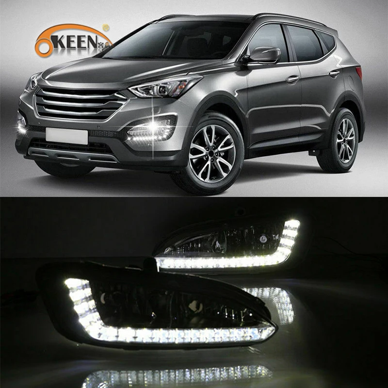 2 шт. светодиодные дневные ходовые огни для Hyundai IX45 Santa Fe SantaFe 2013 2014 2015 | Автомобили и