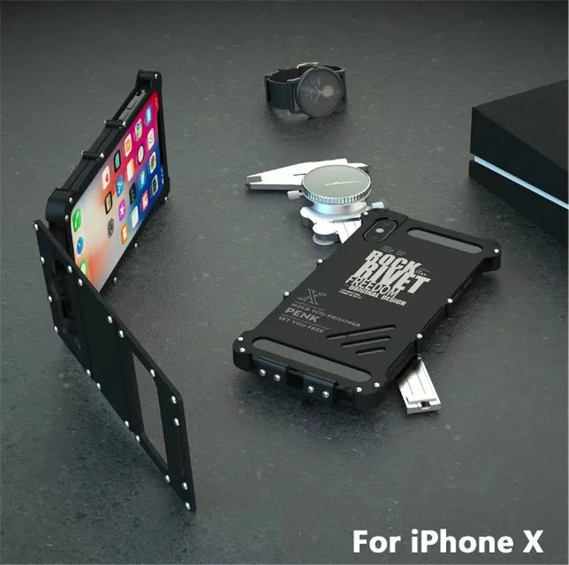 R-JUST флип-чехол для iPhone X бронированный чехол для телефона King алюминиевый чехол противоударный чехол для телефона 5,8 дюймов смартфон