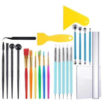 

24Pcs Carving Modeling Clay Sculpting Tools Set Painting Brushes for Embossing Art Coloring Nail Art Painting