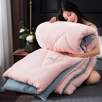 

3-5KG Weight High Quality Thick Blanket Solid Color Down Duvet Super Warm Winter Quilt Super King Size Comforter Blanket Duvet