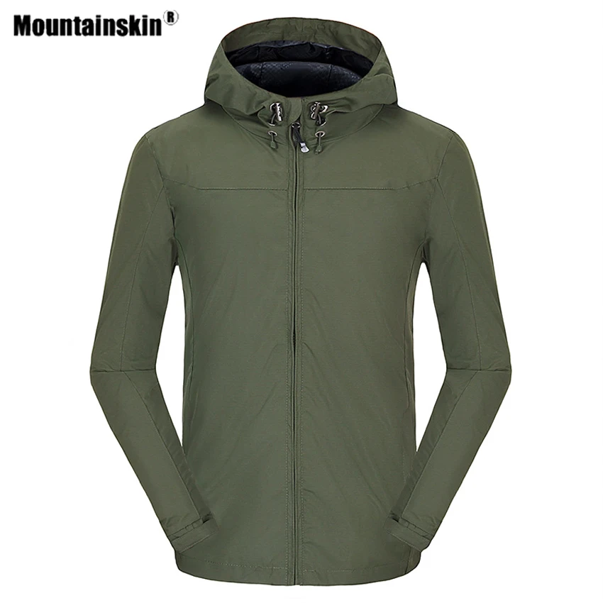 Mountainskin мужские куртки с капюшоном для походов, спортивные куртки для активного отдыха, ветровка для альпинизма, кемпинга, треккинга, мужские одноцветные пальто VA616