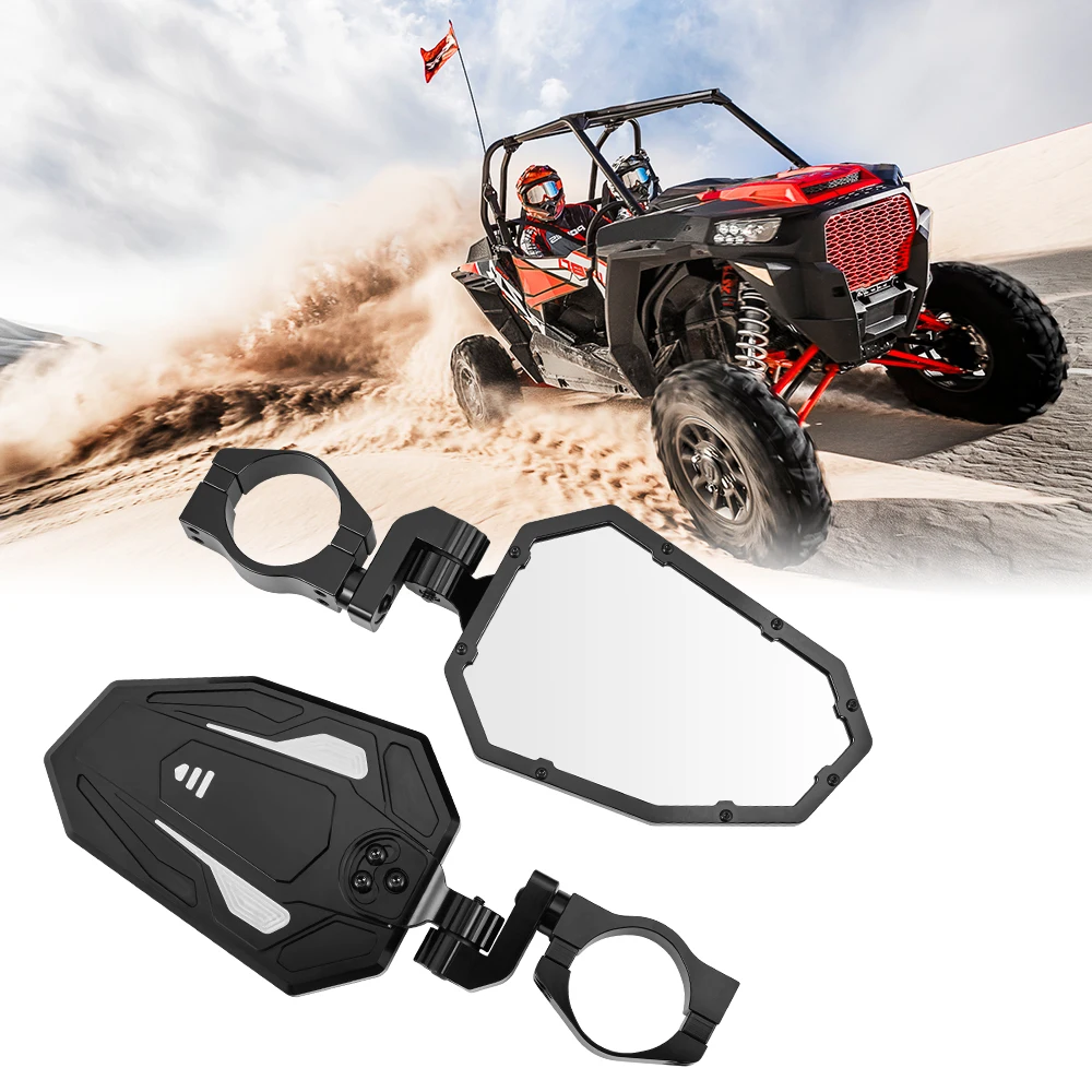 Черный комплект боковых зеркал заднего вида KEMIMOTO UTV CNC с зажимом 1 7 2 дюйма