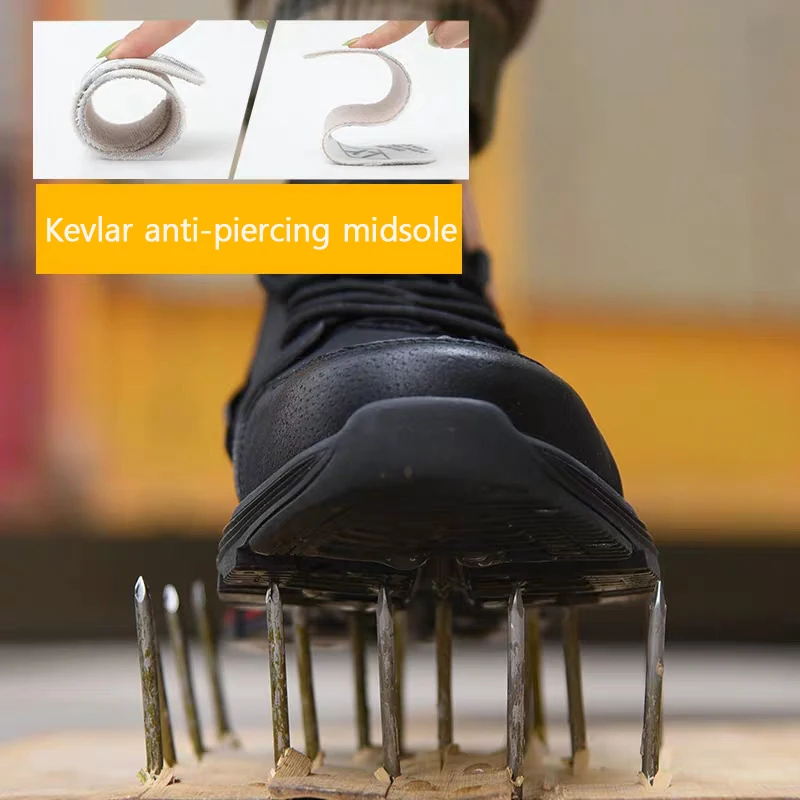New exhibition waterproof Safety Shoes Autumn Winter Outdoor Men Steel Toe Cap Anti-smashing fashion Lightweight work Boots