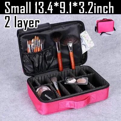small hotpink 2layer Новинка, Высококачественная профессиональная Пустая палитра косметичка-органайзер для путешествий, вместительная сумка для хранения чемоданов - Цвет: small hotpink 2layer