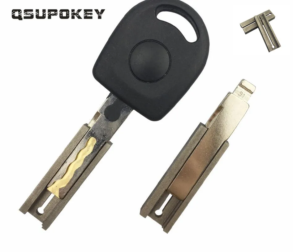 QSUPOKEY 2 шт./лот HU66 дублирующий крепеж зажим для VW брелок для ключей Volkswagen пустой ключ для резки аксессуары ключ резак машина